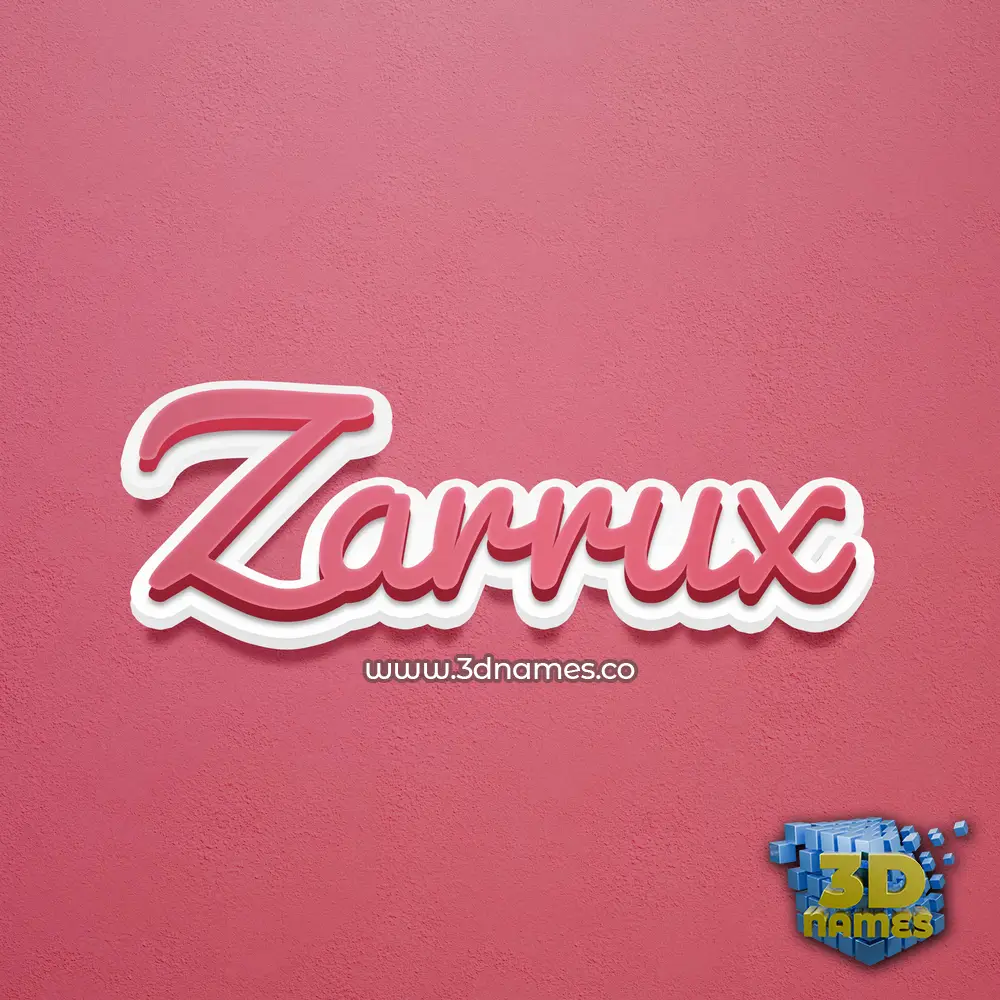 zarrux in Red Scribble style - 3D name wallpaper