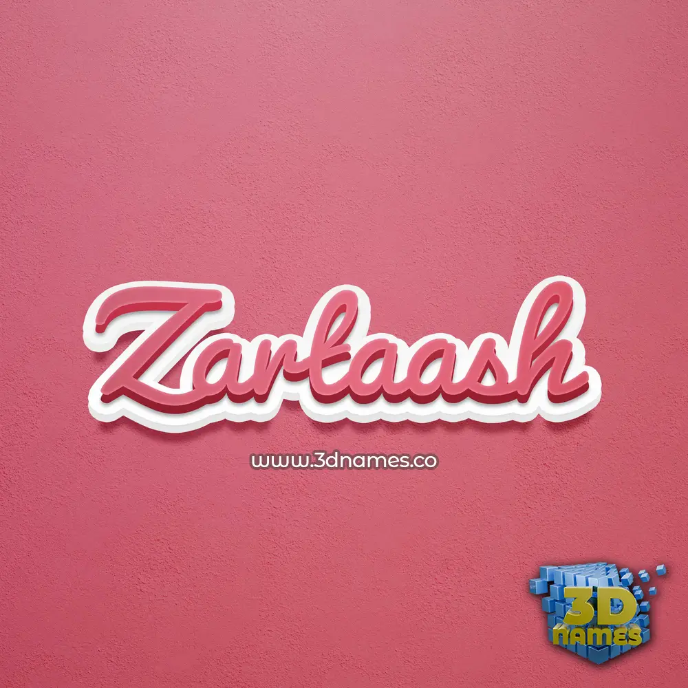 zartaash in Red Scribble style - 3D name wallpaper