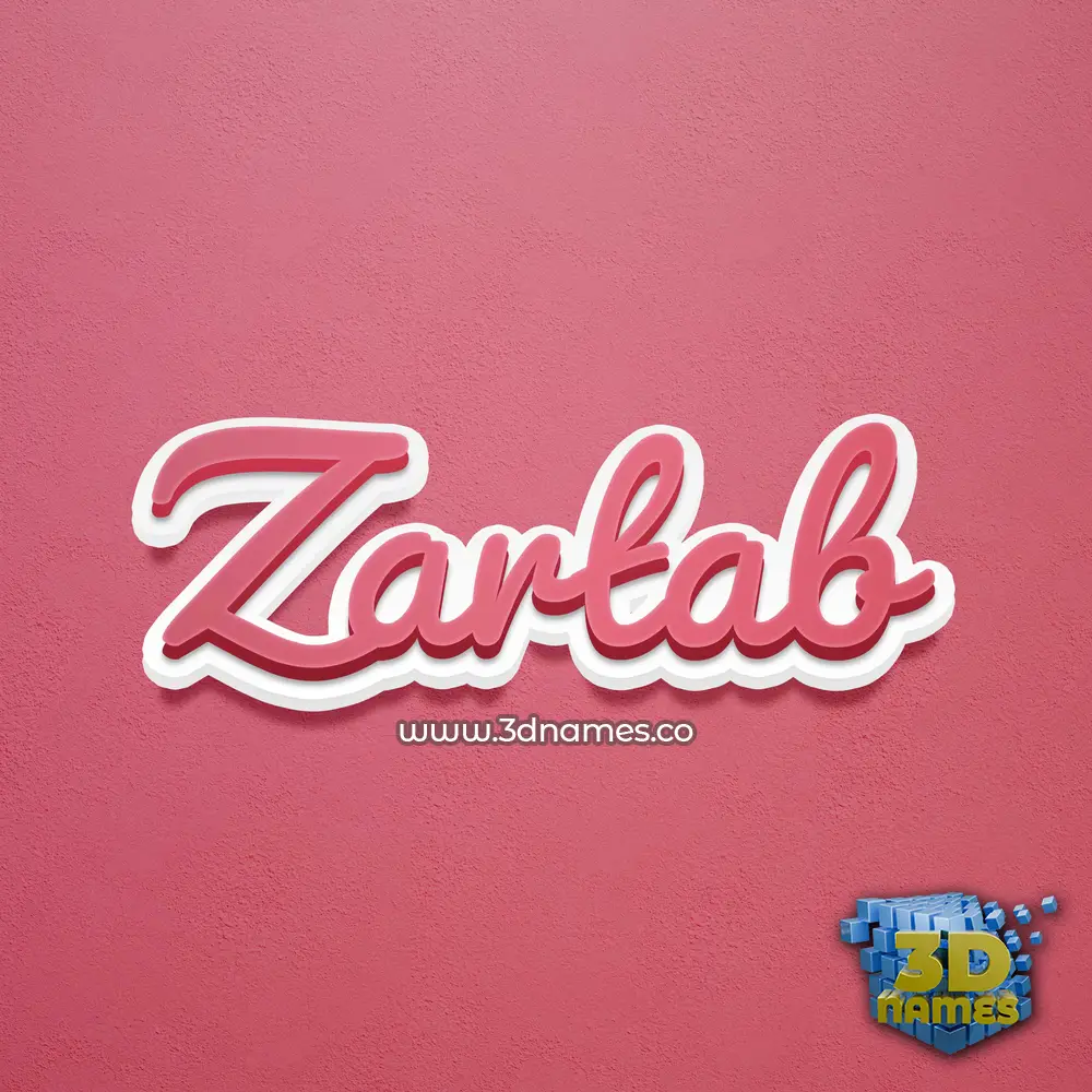 zartab in Red Scribble style - 3D name wallpaper