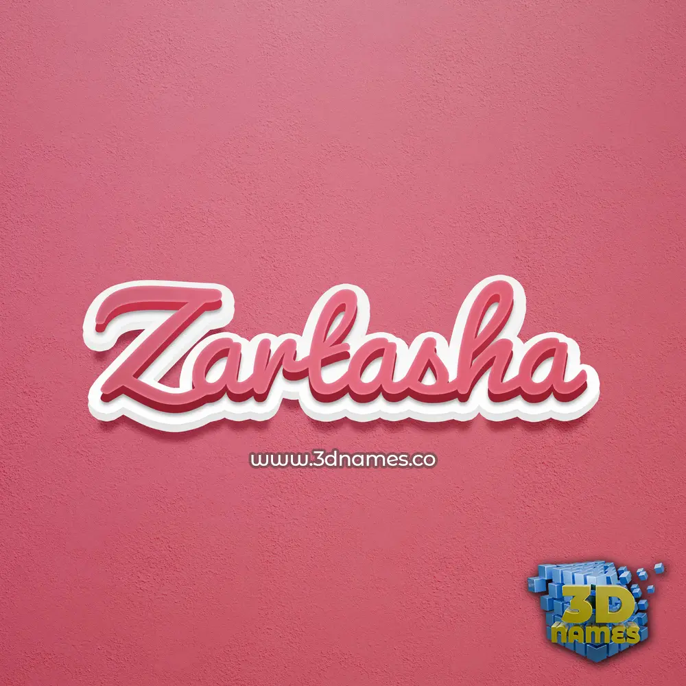 zartasha in Red Scribble style - 3D name wallpaper