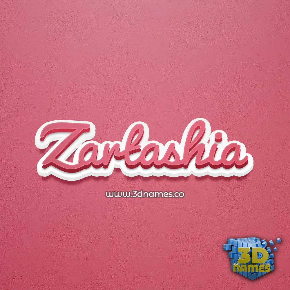 zartashia in Red Scribble style - 3D name wallpaper