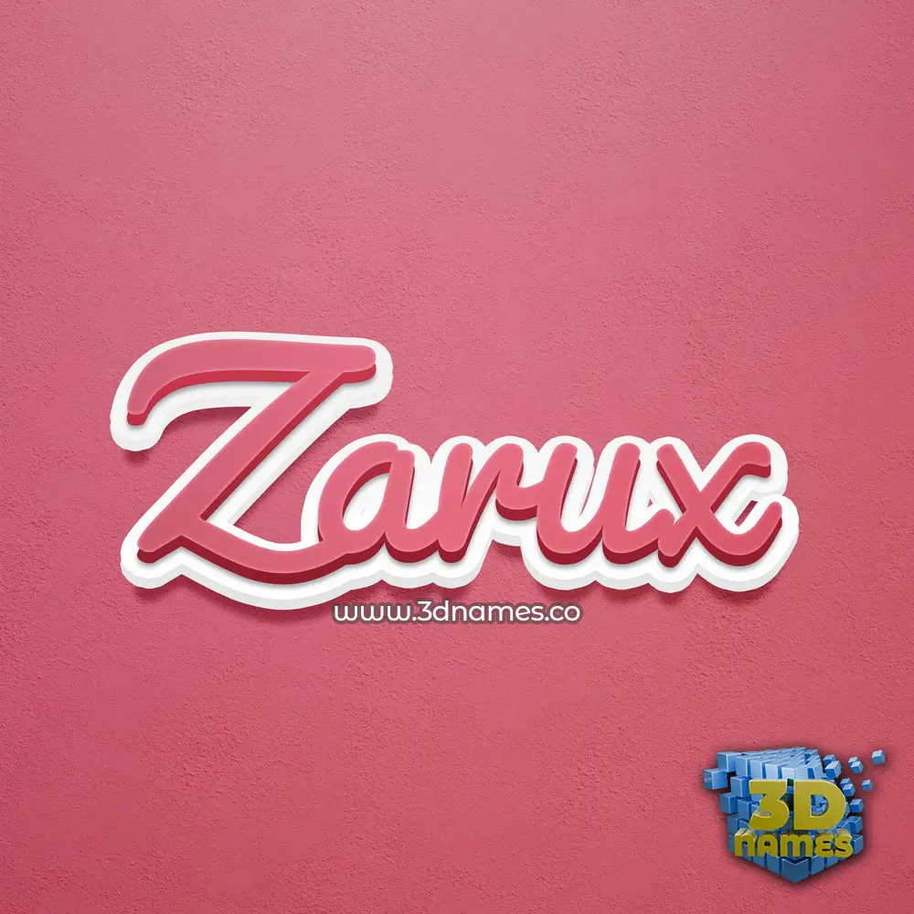 zarux in Red Scribble style - 3D name wallpaper