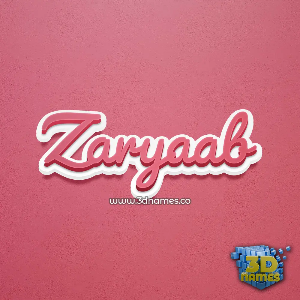 zaryaab in Red Scribble style - 3D name wallpaper