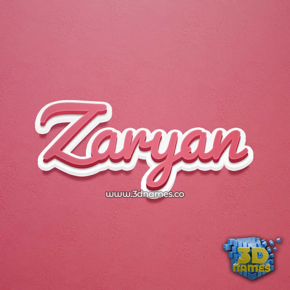 zaryan in Red Scribble style - 3D name wallpaper