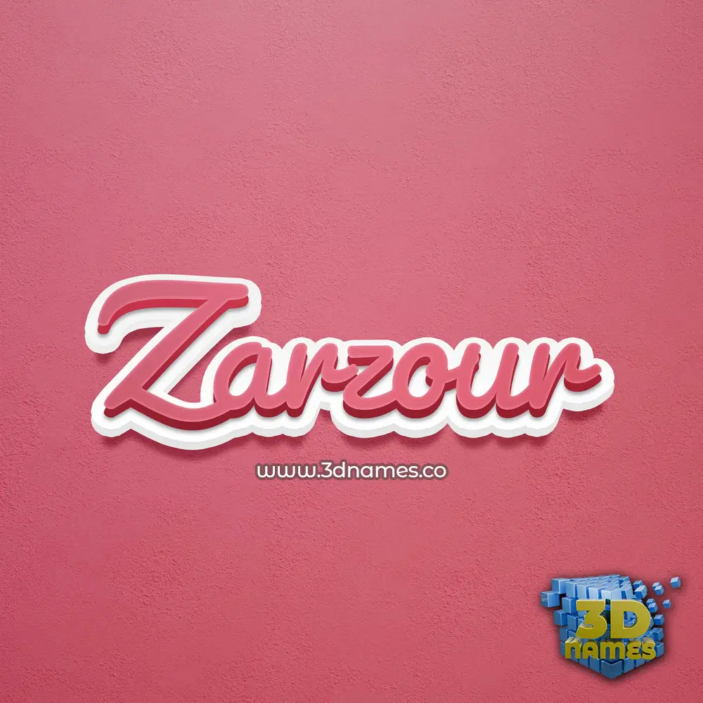zarzour in Red Scribble style - 3D name wallpaper