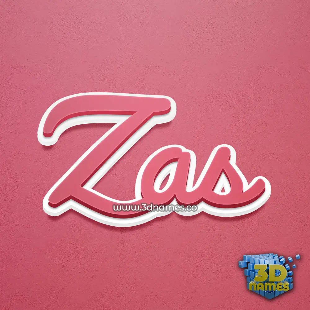 zas in Red Scribble style - 3D name wallpaper