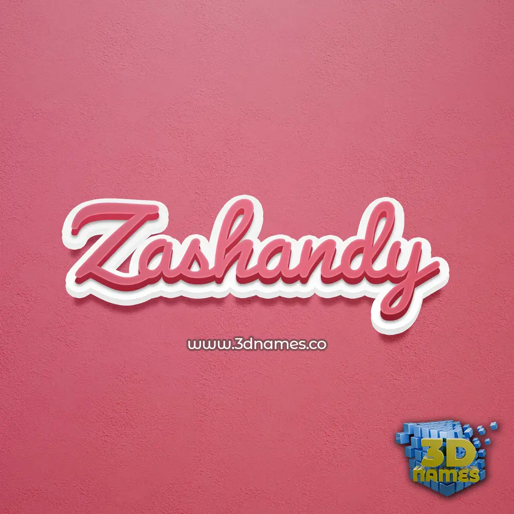 zashandy in Red Scribble style - 3D name wallpaper