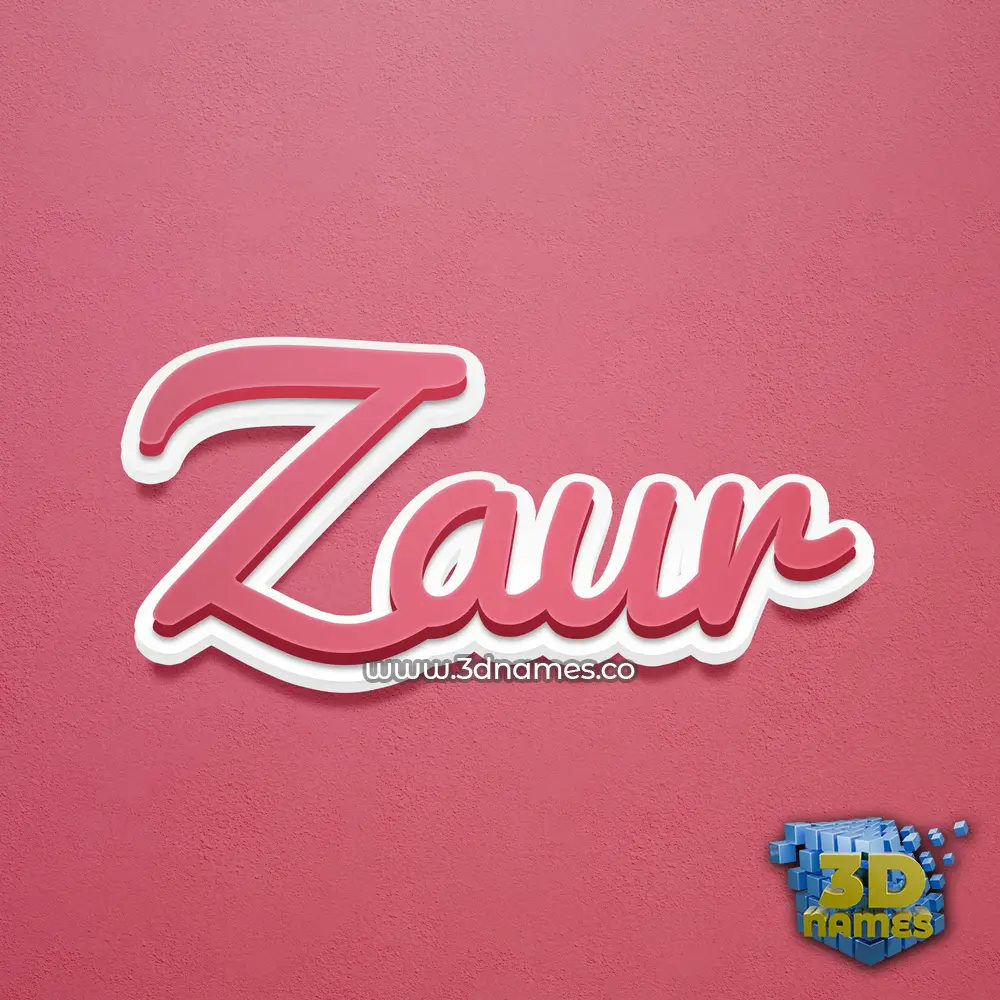 zaur in Red Scribble style - 3D name wallpaper