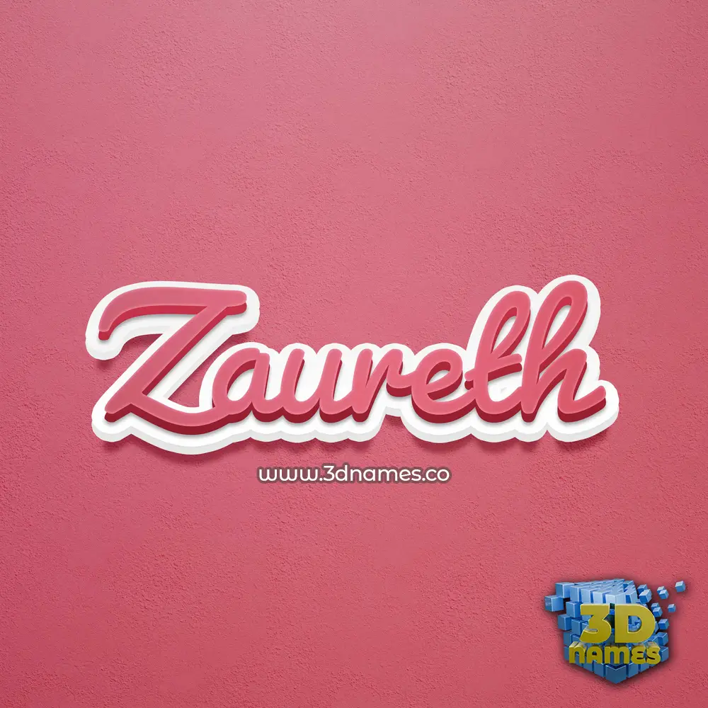 zaureth in Red Scribble style - 3D name wallpaper