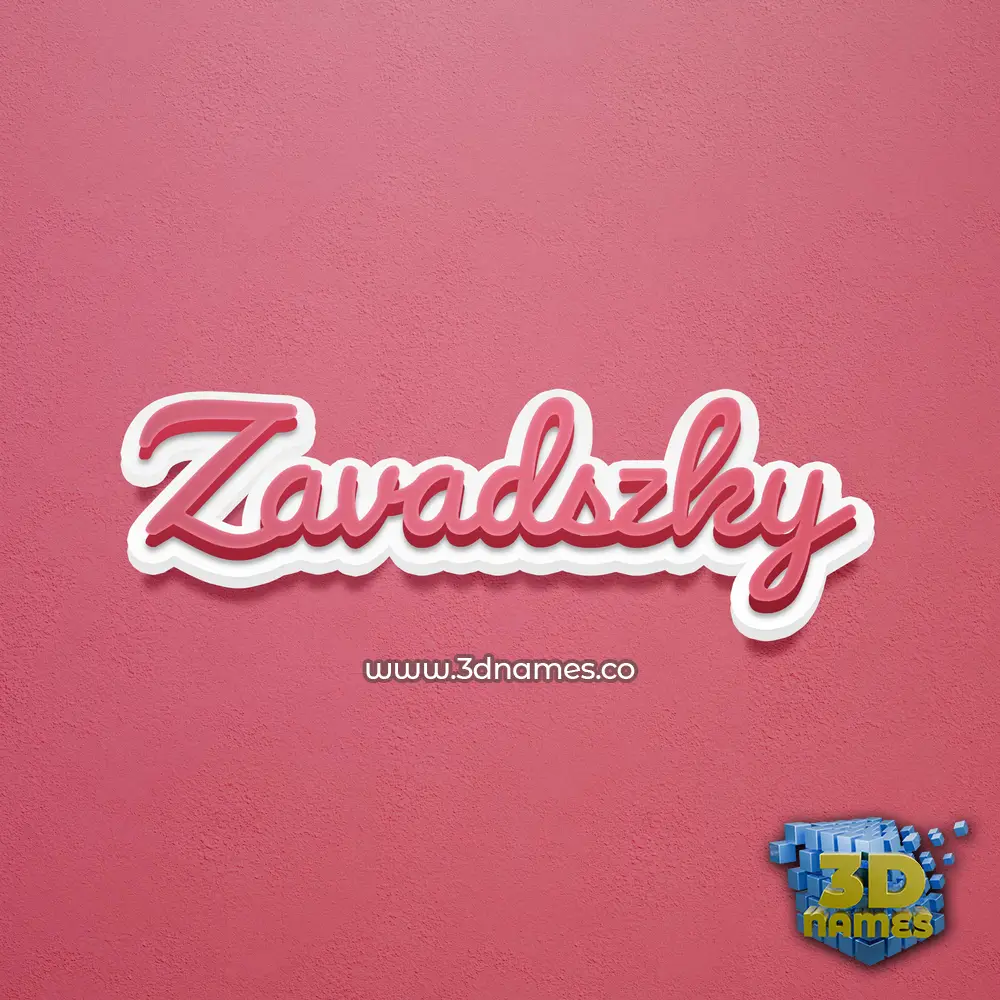 zavadszky in Red Scribble style - 3D name wallpaper