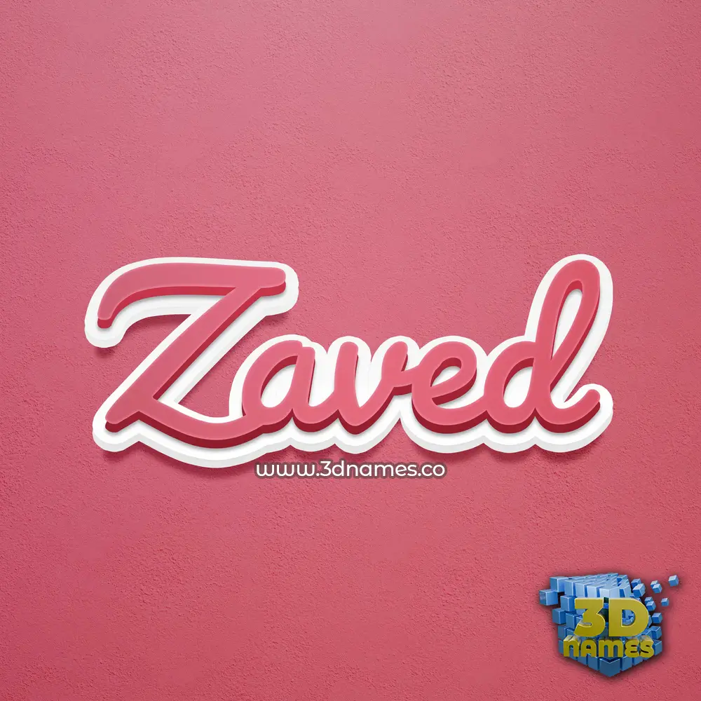 zaved in Red Scribble style - 3D name wallpaper