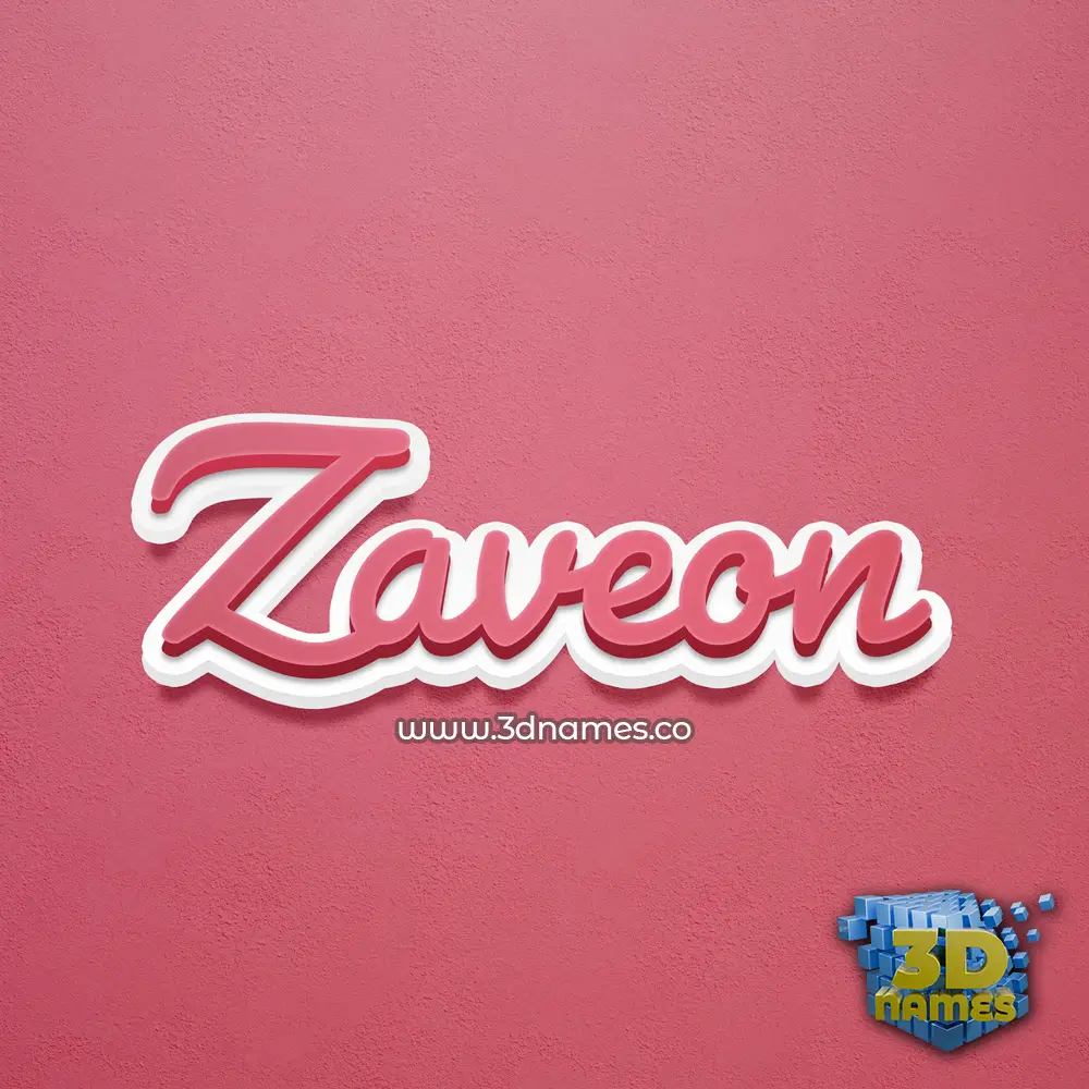 zaveon in Red Scribble style - 3D name wallpaper