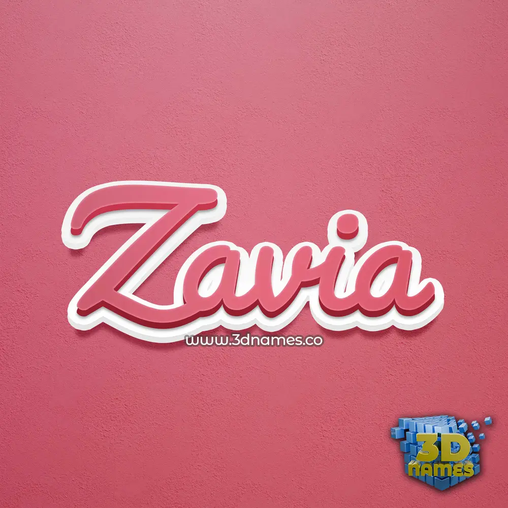 zavia in Red Scribble style - 3D name wallpaper