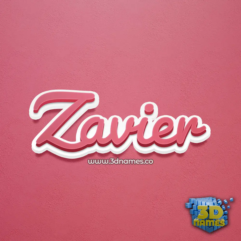 zavier in Red Scribble style - 3D name wallpaper