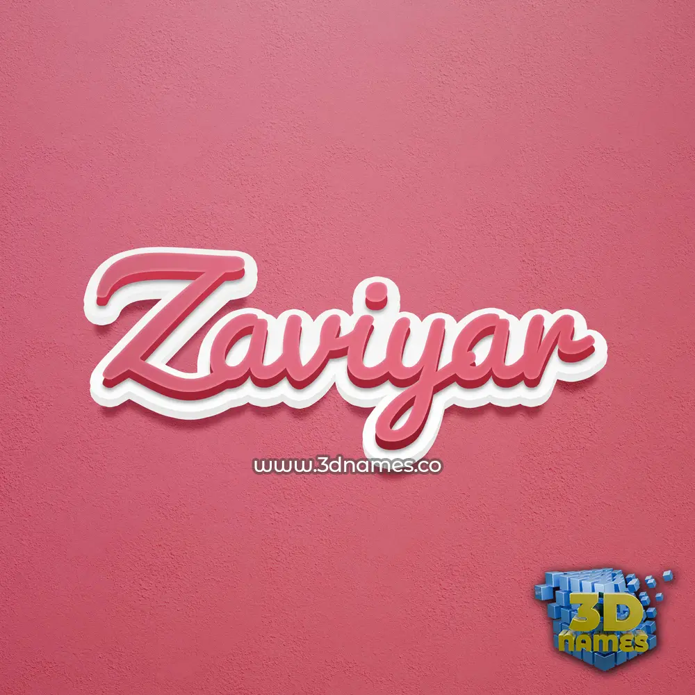 zaviyar in Red Scribble style - 3D name wallpaper