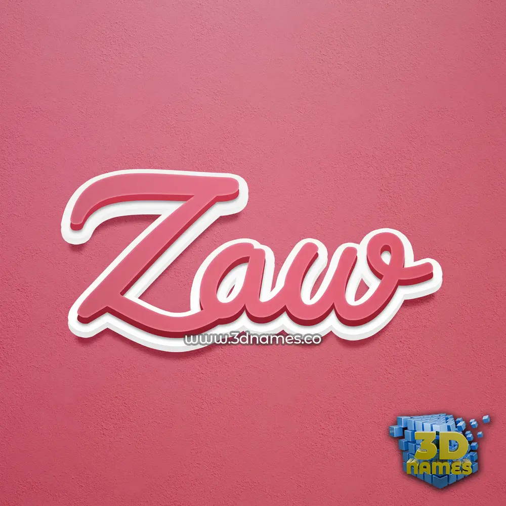 zaw in Red Scribble style - 3D name wallpaper