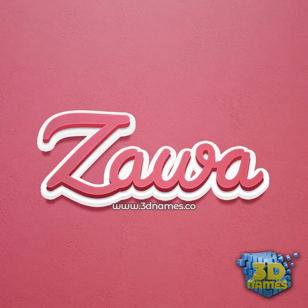 zawa in Red Scribble style - 3D name wallpaper