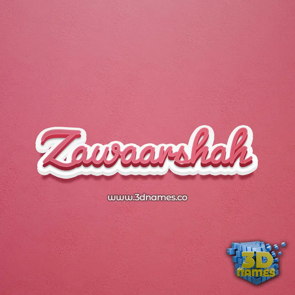 zawaarshah in Red Scribble style - 3D name wallpaper