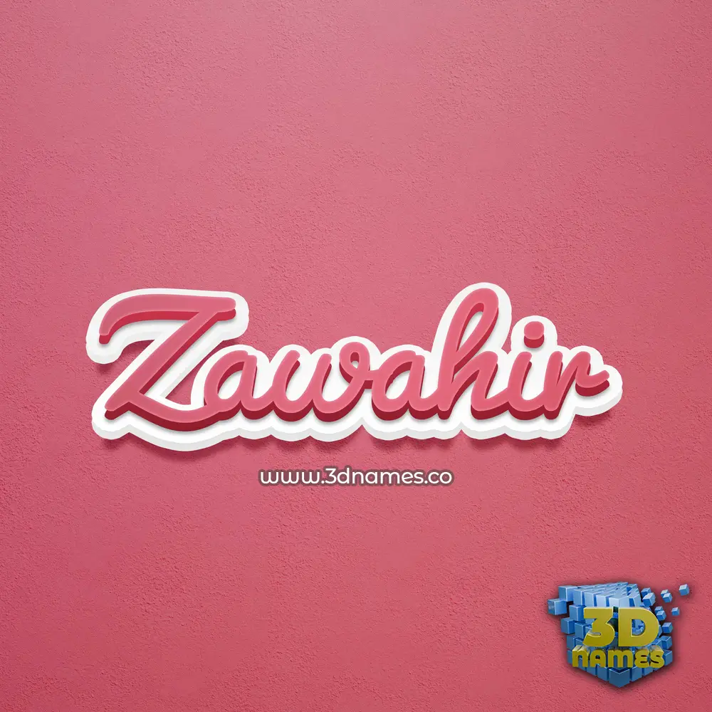 zawahir in Red Scribble style - 3D name wallpaper