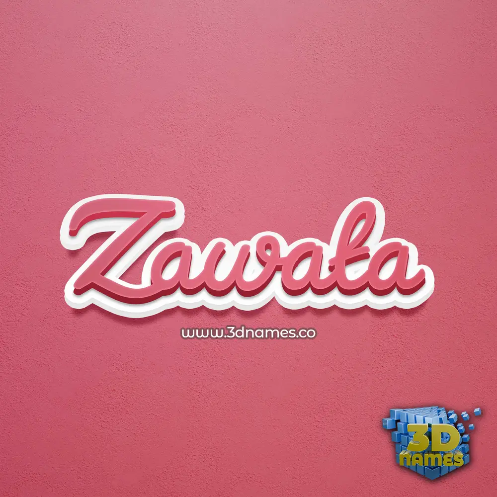 zawata in Red Scribble style - 3D name wallpaper