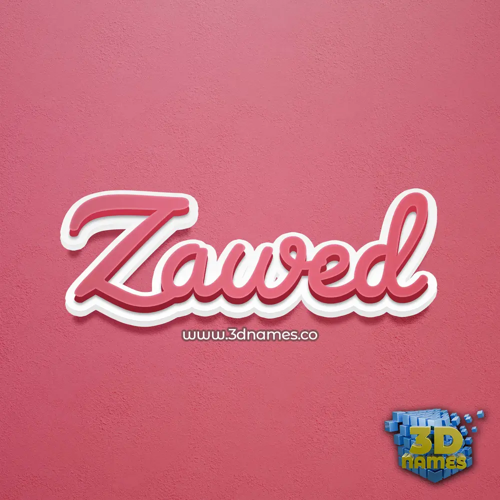 zawed in Red Scribble style - 3D name wallpaper