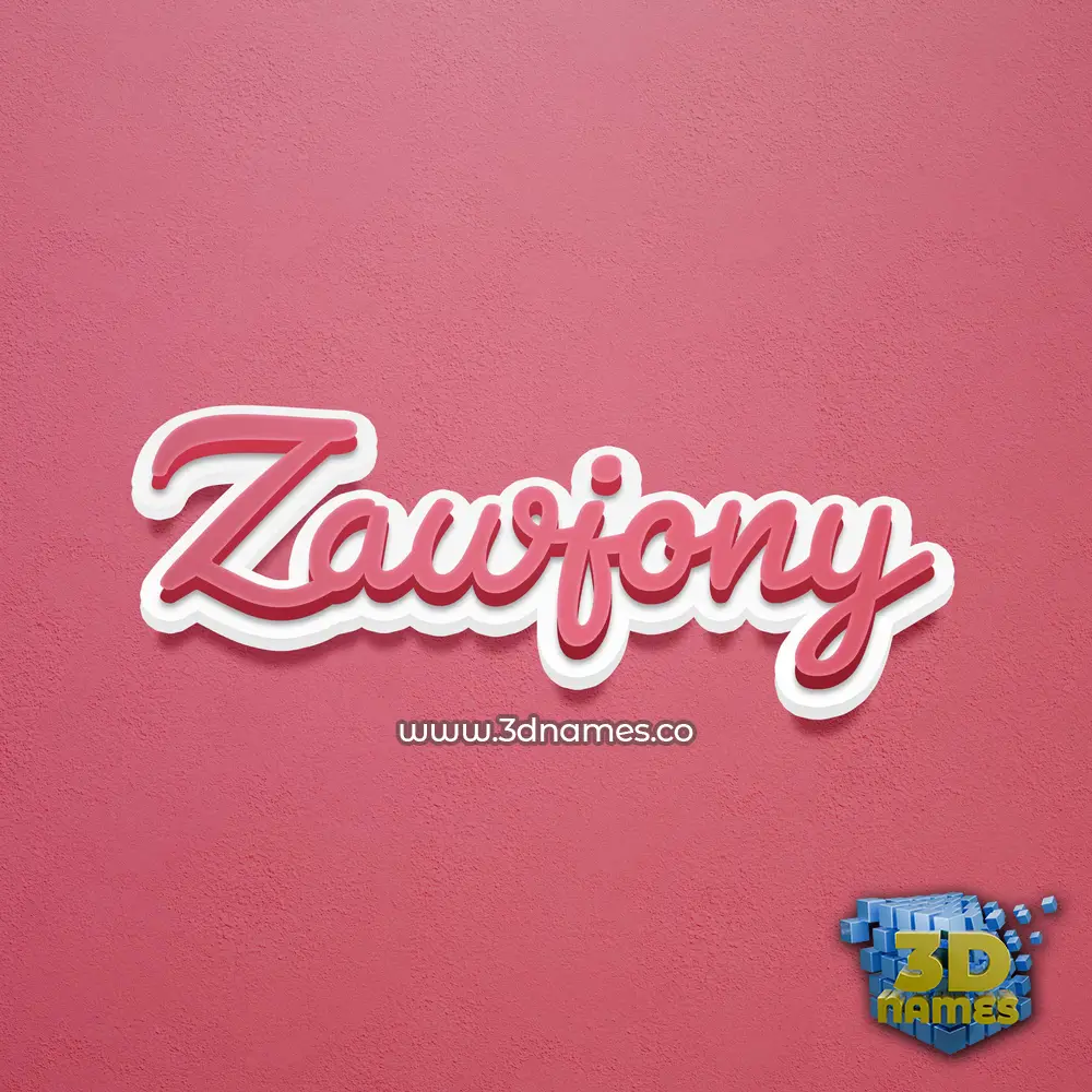 zawjony in Red Scribble style - 3D name wallpaper
