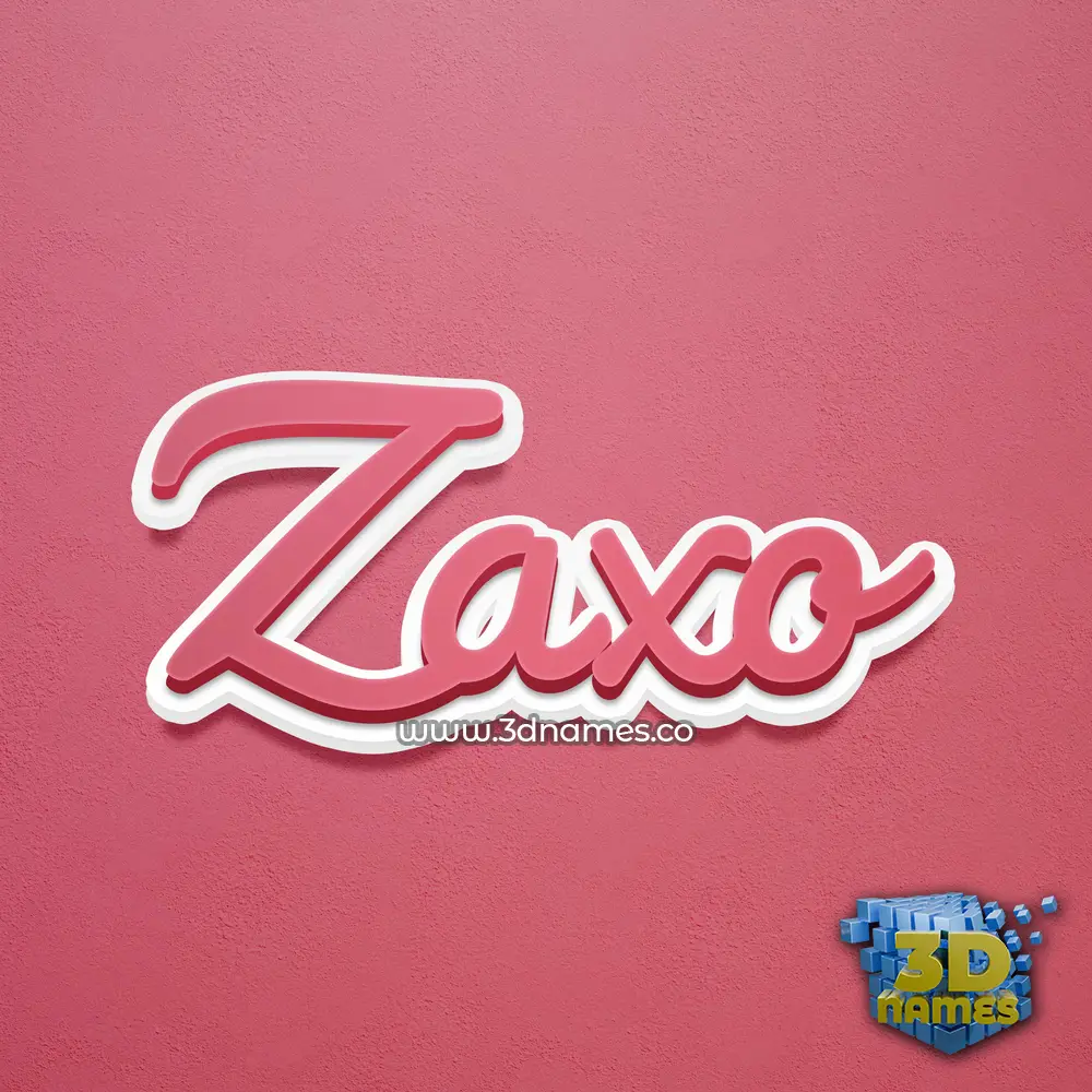 zaxo in Red Scribble style - 3D name wallpaper