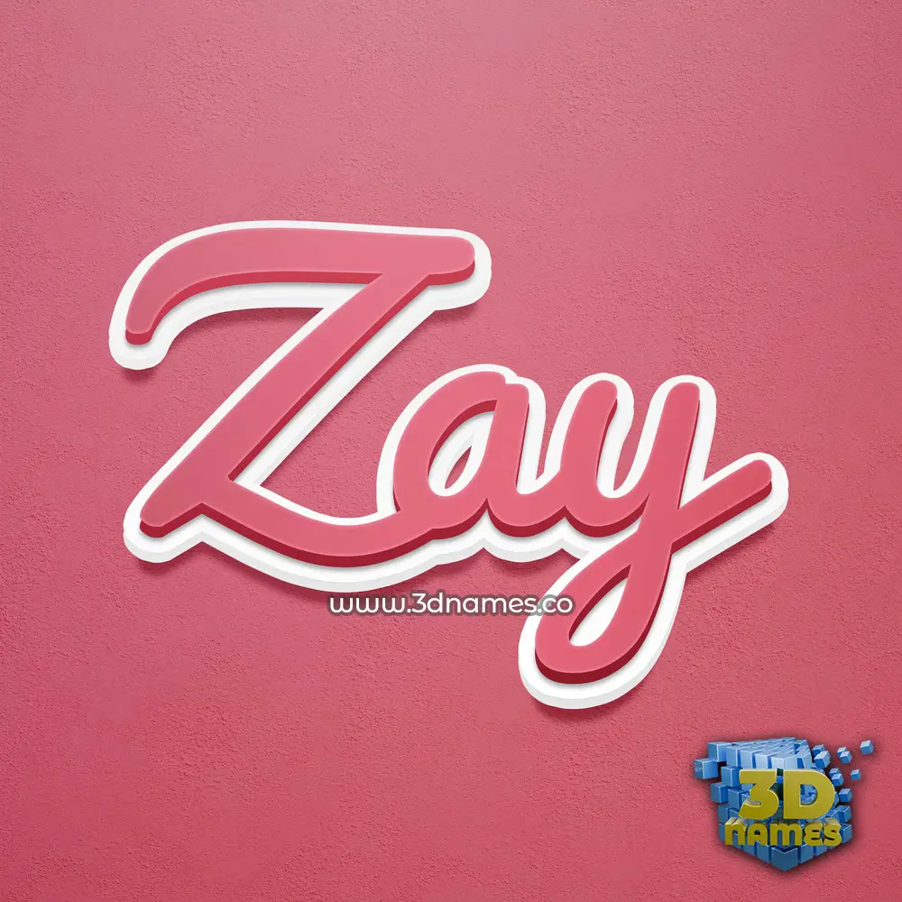 zay in Red Scribble style - 3D name wallpaper