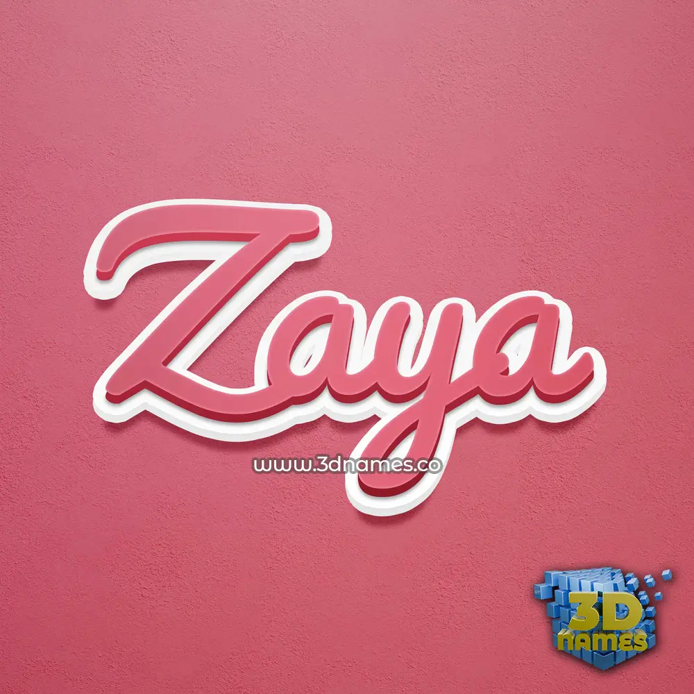 zaya in Red Scribble style - 3D name wallpaper