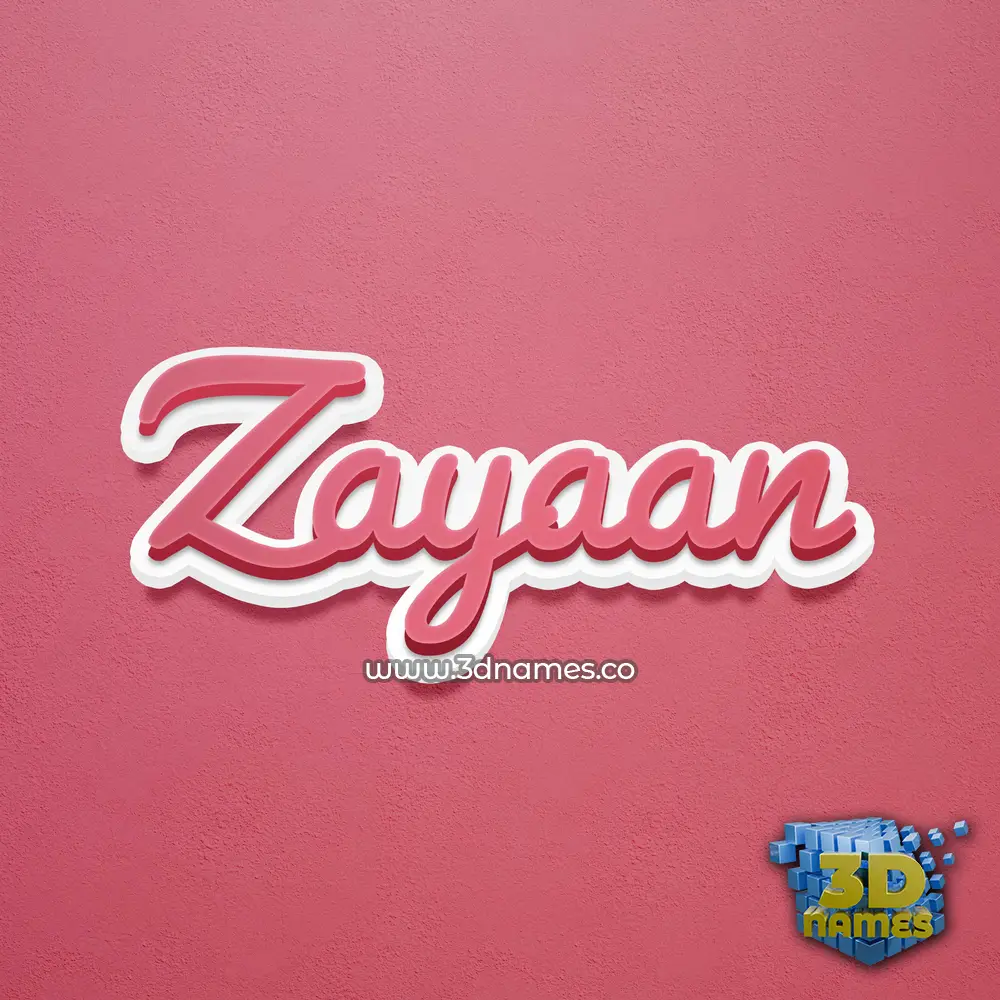 zayaan in Red Scribble style - 3D name wallpaper