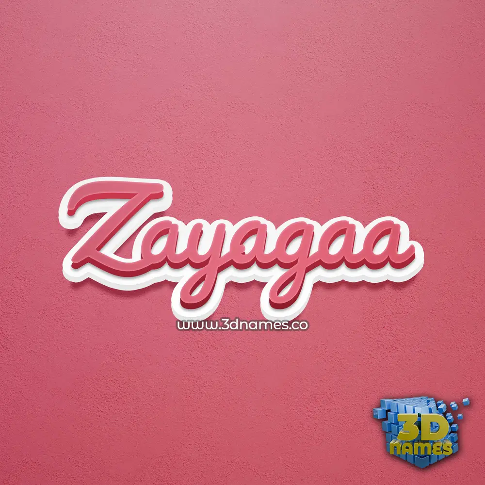 zayagaa in Red Scribble style - 3D name wallpaper