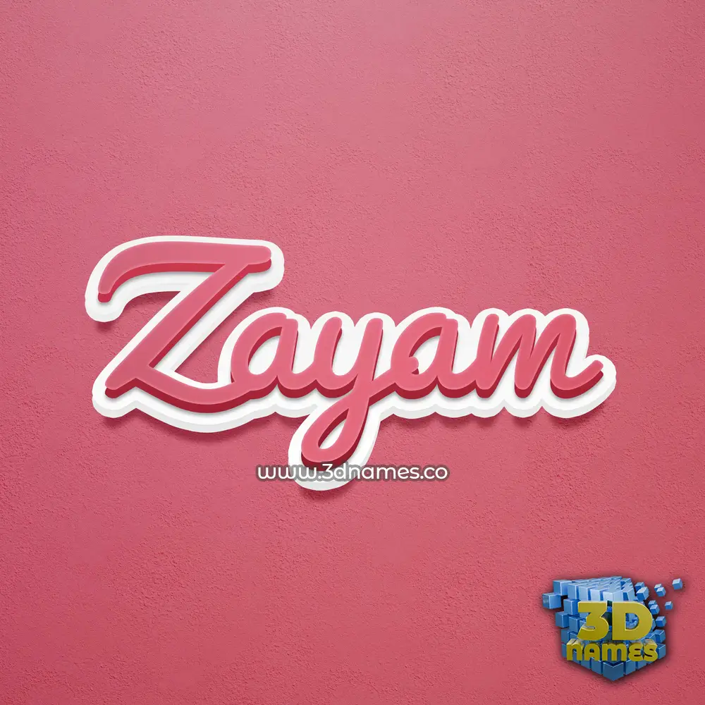 zayam in Red Scribble style - 3D name wallpaper
