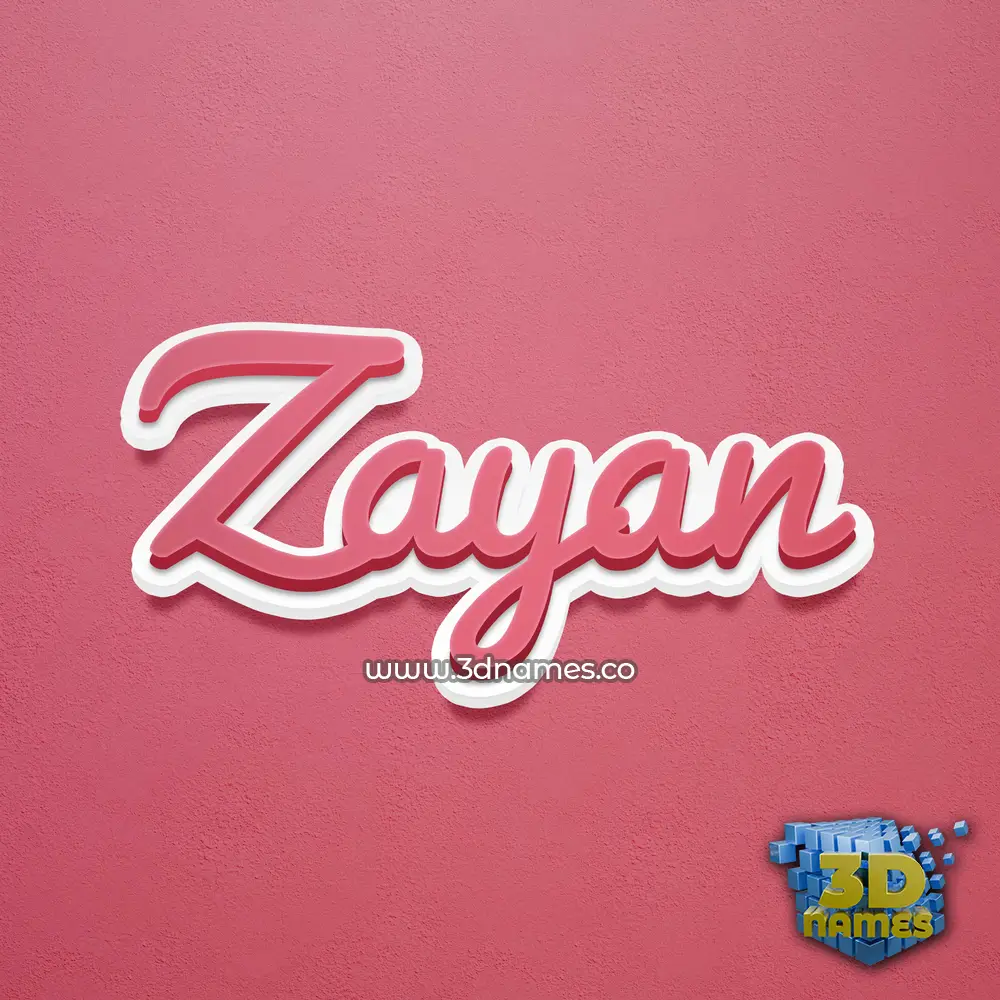 zayan in Red Scribble style - 3D name wallpaper