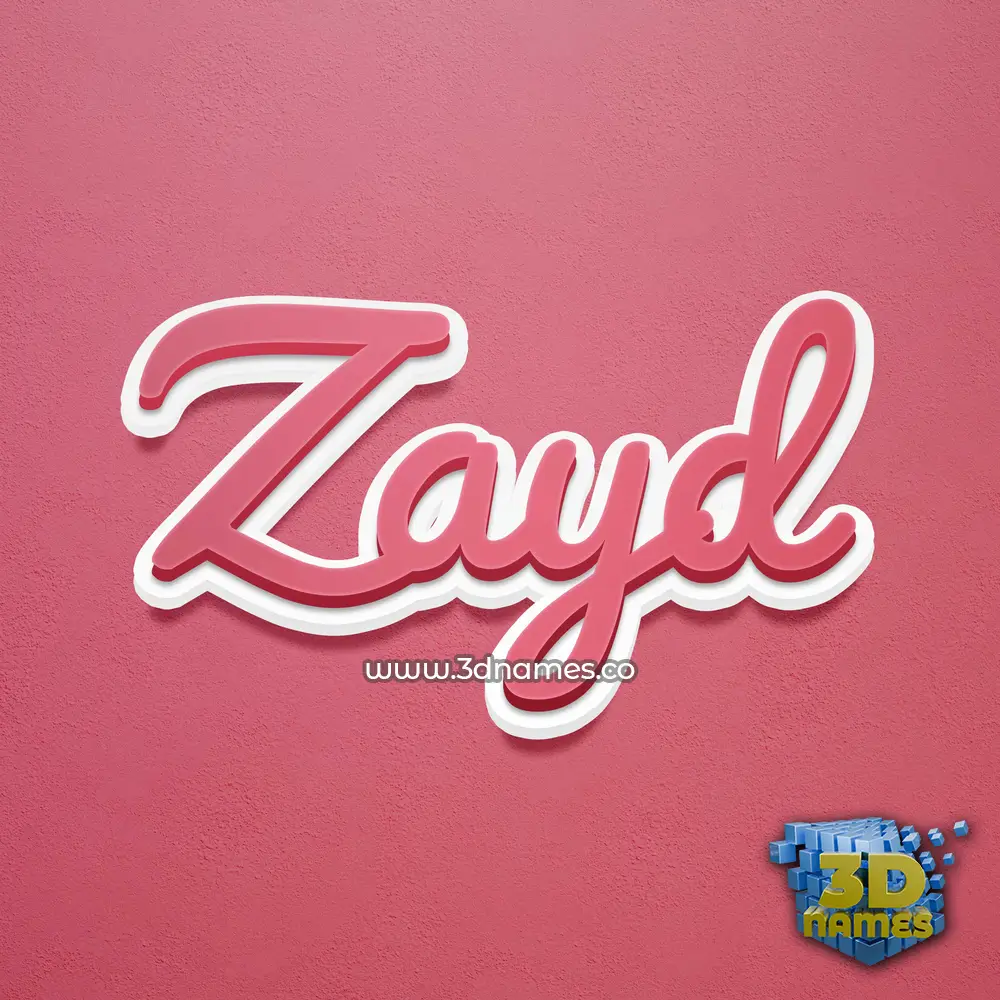 zayd in Red Scribble style - 3D name wallpaper