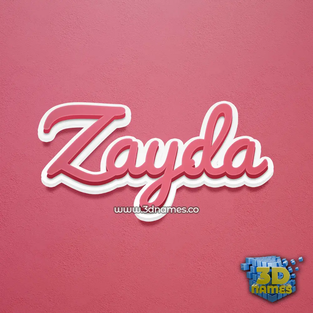 zayda in Red Scribble style - 3D name wallpaper