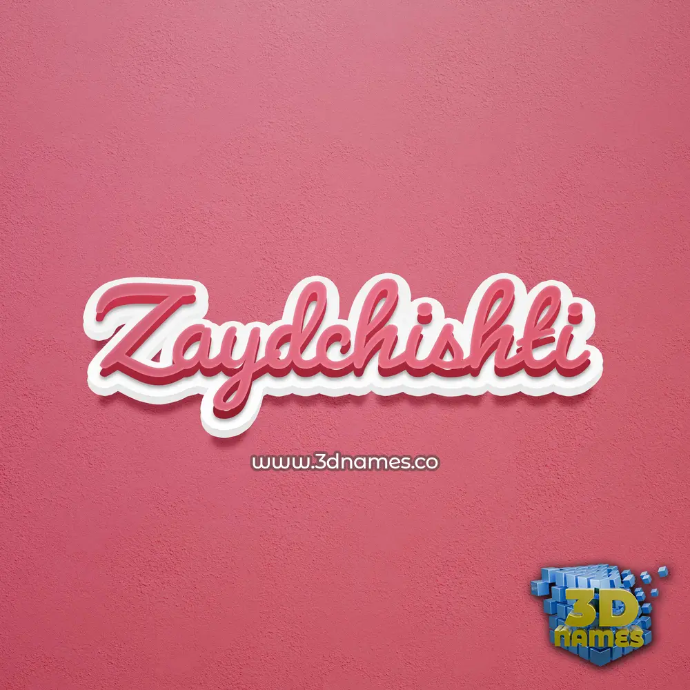 zaydchishti in Red Scribble style - 3D name wallpaper