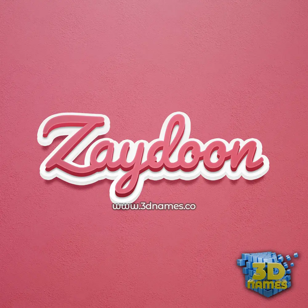 zaydoon in Red Scribble style - 3D name wallpaper