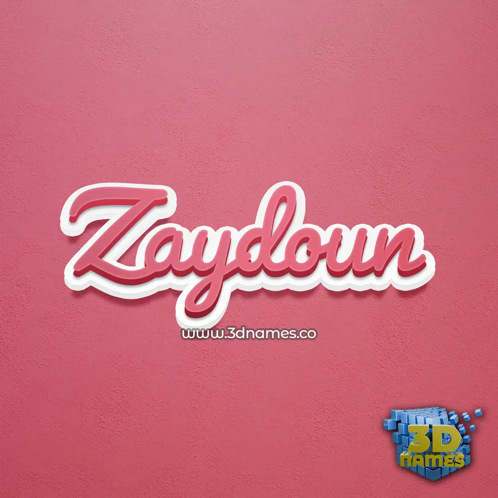 zaydoun in Red Scribble style - 3D name wallpaper