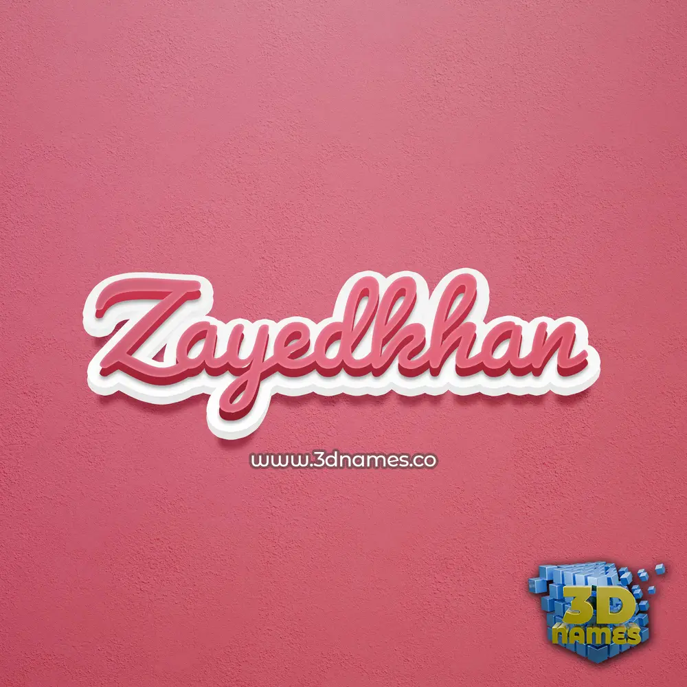 zayedkhan in Red Scribble style - 3D name wallpaper