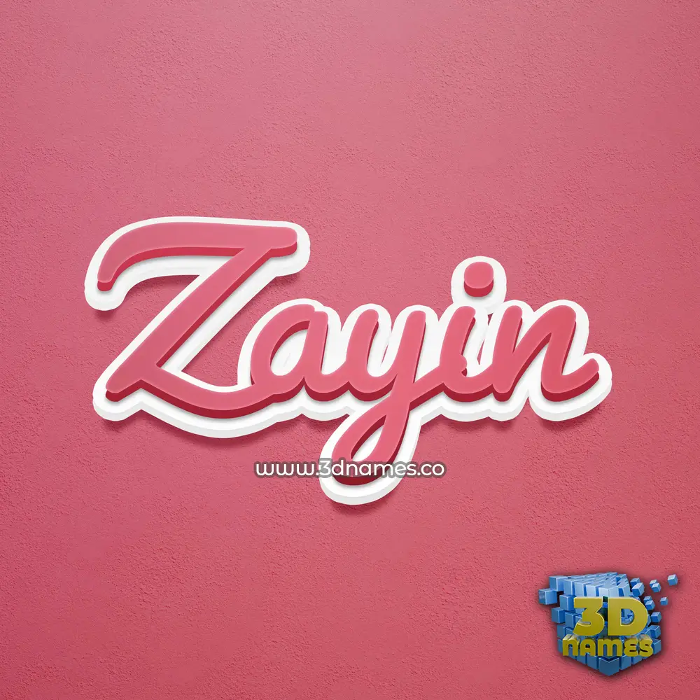 zayin in Red Scribble style - 3D name wallpaper