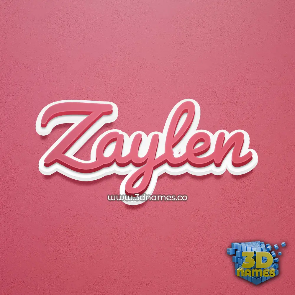 zaylen in Red Scribble style - 3D name wallpaper