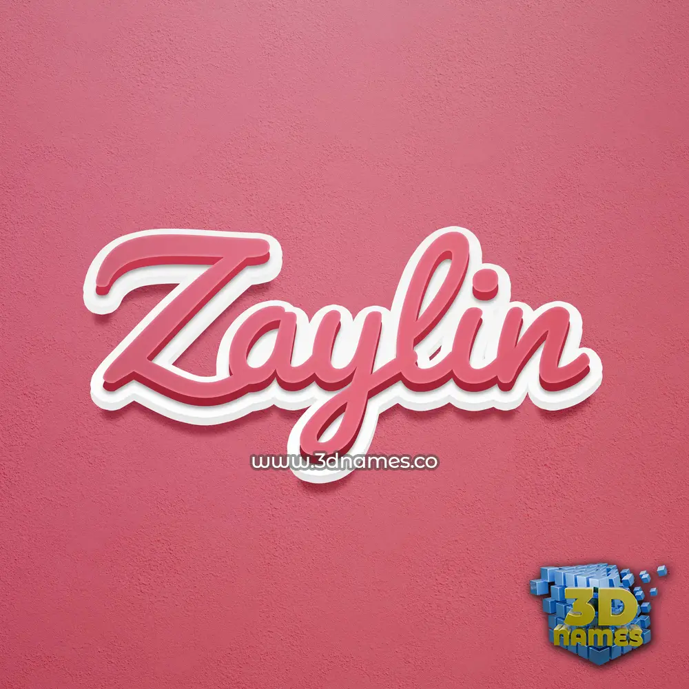 zaylin in Red Scribble style - 3D name wallpaper