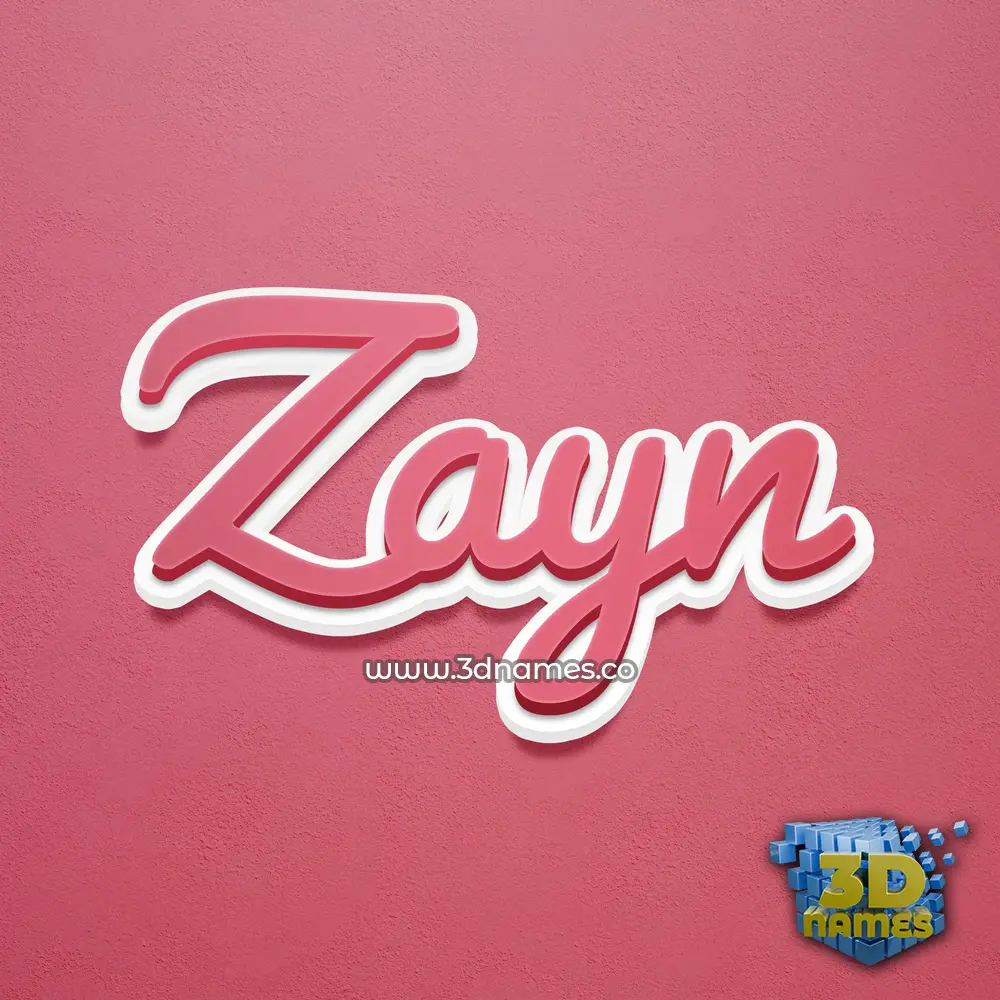 zayn in Red Scribble style - 3D name wallpaper