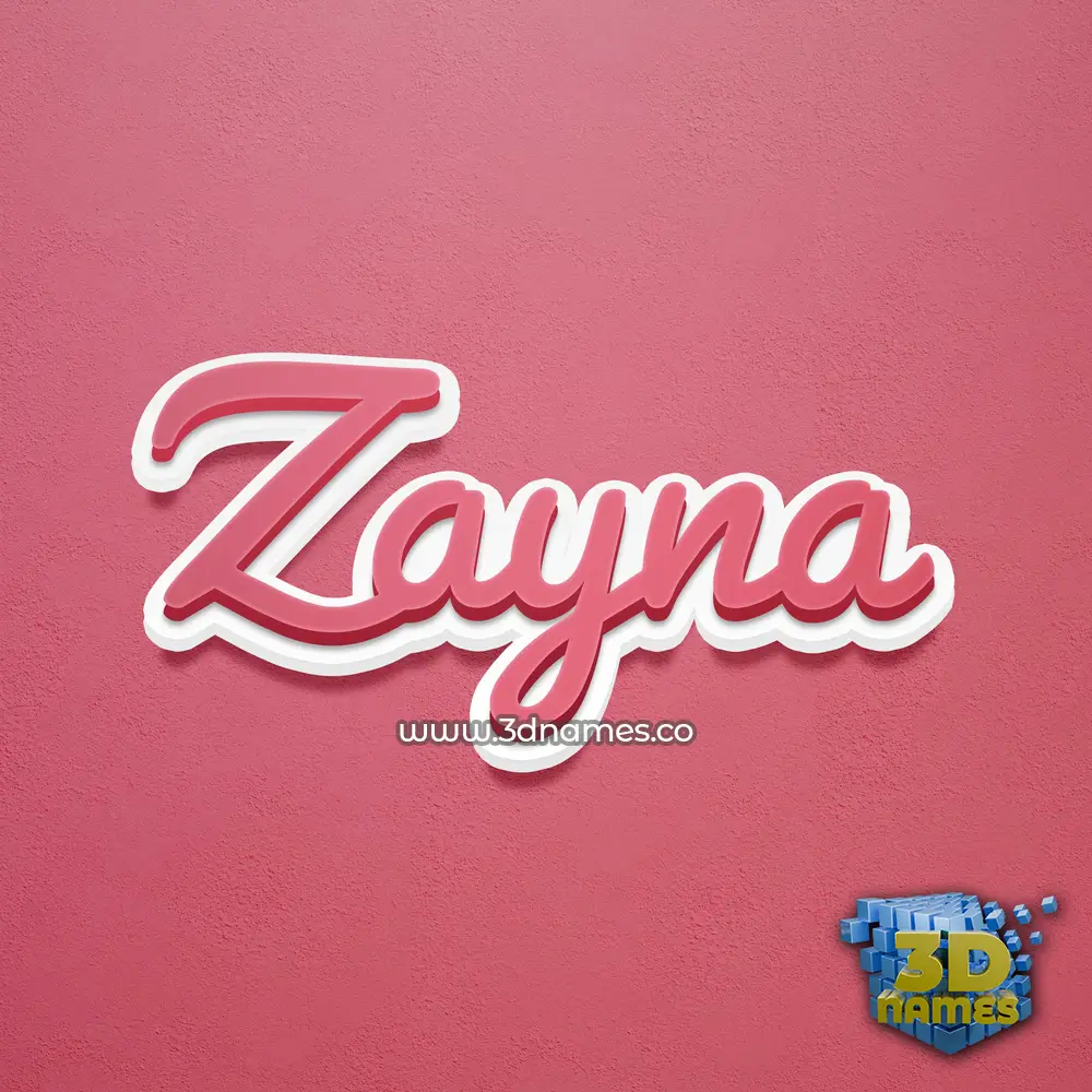 zayna in Red Scribble style - 3D name wallpaper