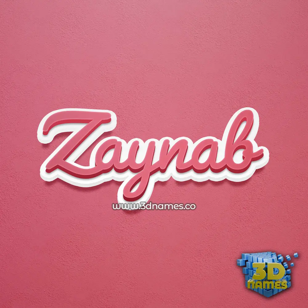 zaynab in Red Scribble style - 3D name wallpaper