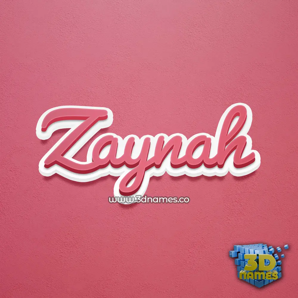zaynah in Red Scribble style - 3D name wallpaper