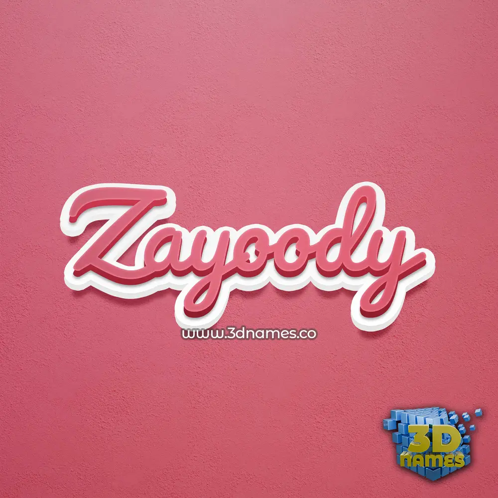 zayoody in Red Scribble style - 3D name wallpaper
