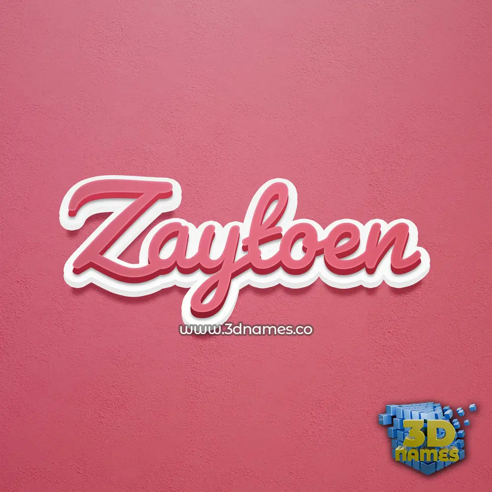 zaytoen in Red Scribble style - 3D name wallpaper