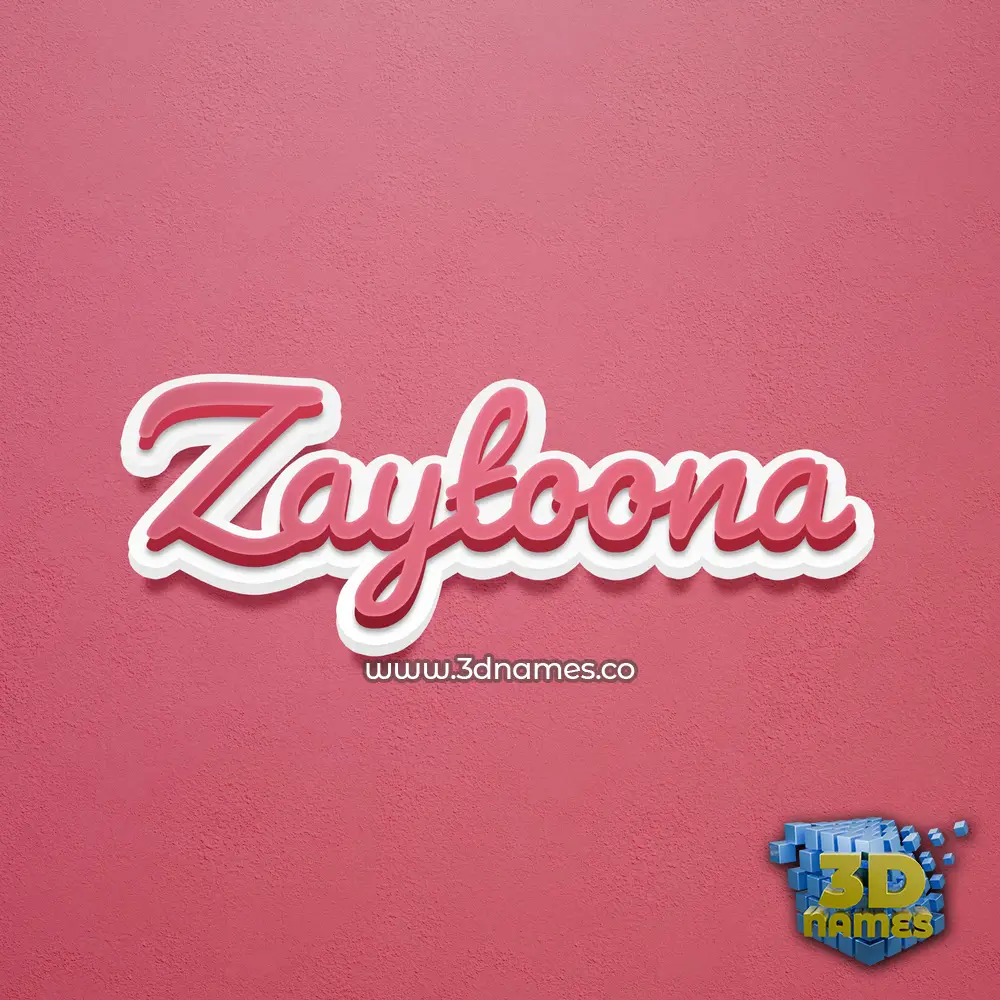 zaytoona in Red Scribble style - 3D name wallpaper