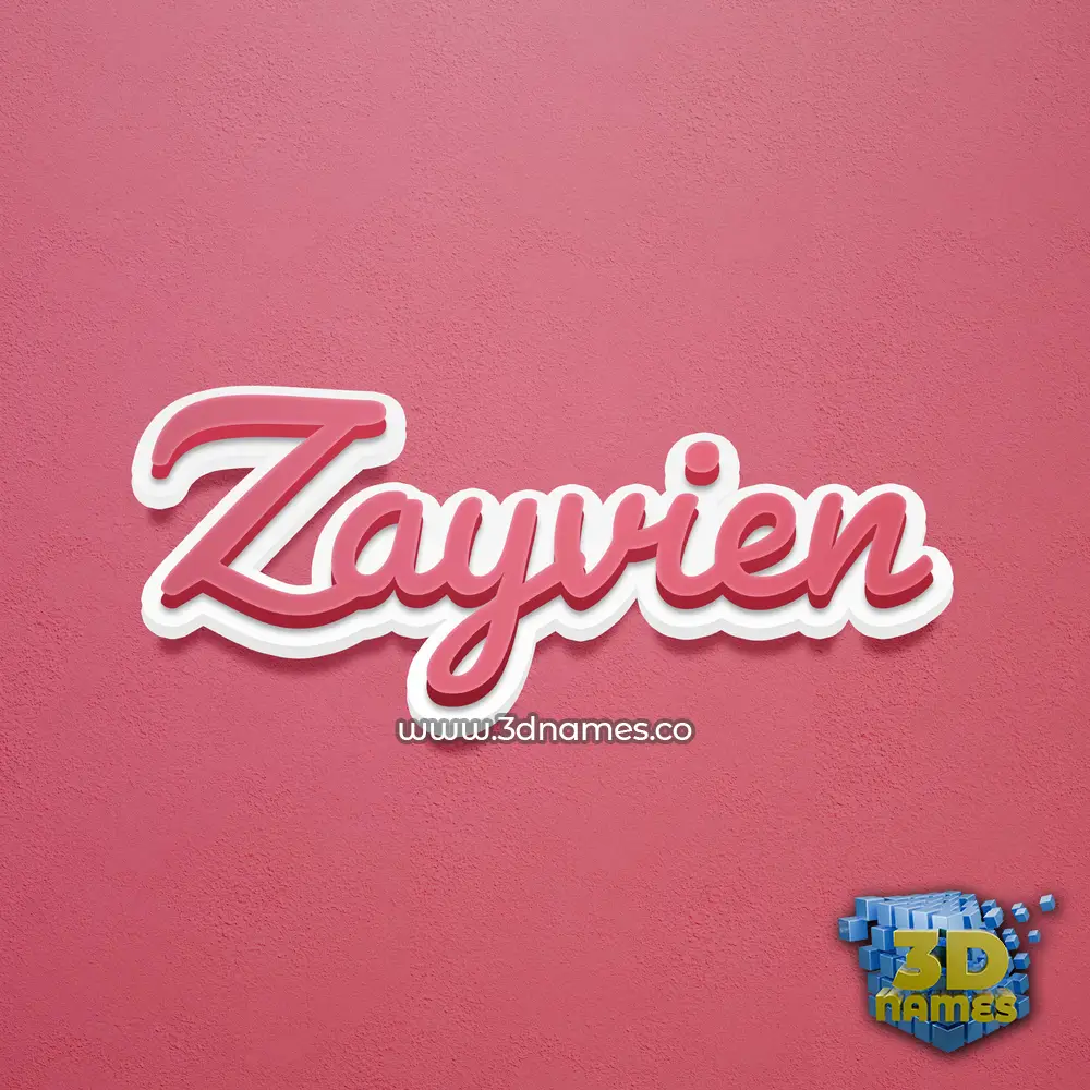 zayvien in Red Scribble style - 3D name wallpaper